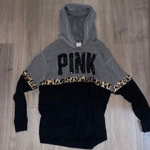 Oversized Pink Sequin Hoodie